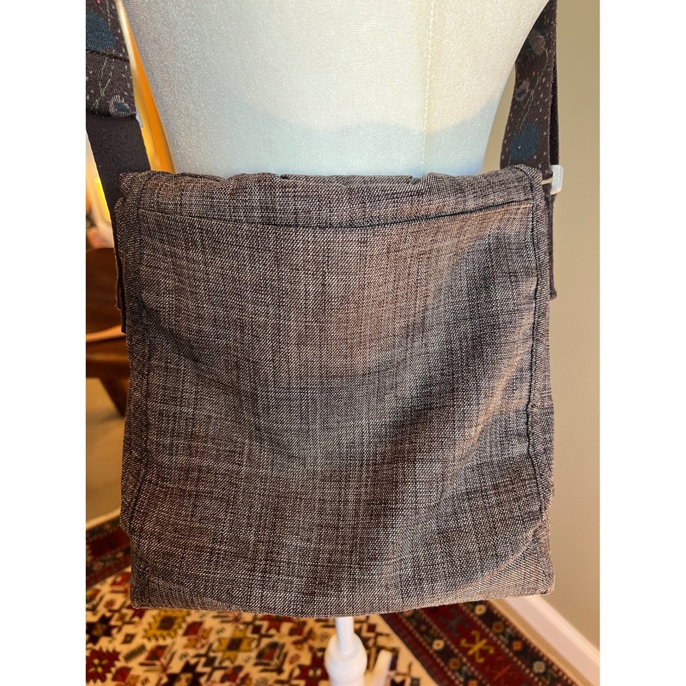 Keen Gray Textured Crossbody Messenger Bag Adjustable Patterned Strap Women - Picture 7 of 12